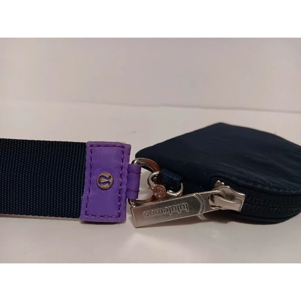 Lululemon Pouch Wristlet Keychain Midnight Blue Zip Around 4